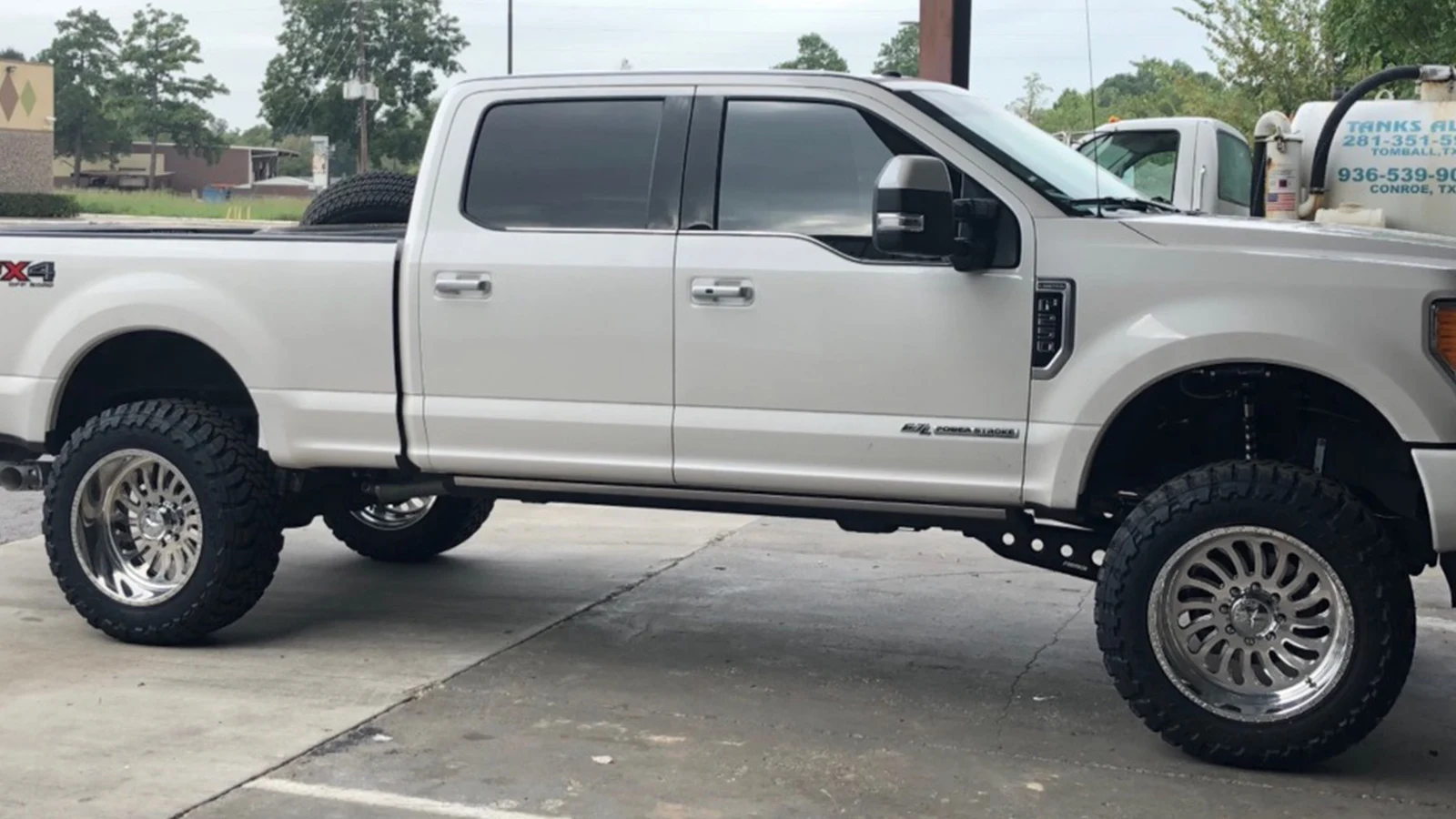 Lifted pickup truck