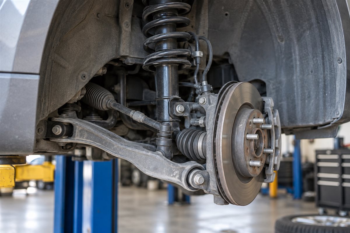 Generic vehicle strut, coil spring and control arm
